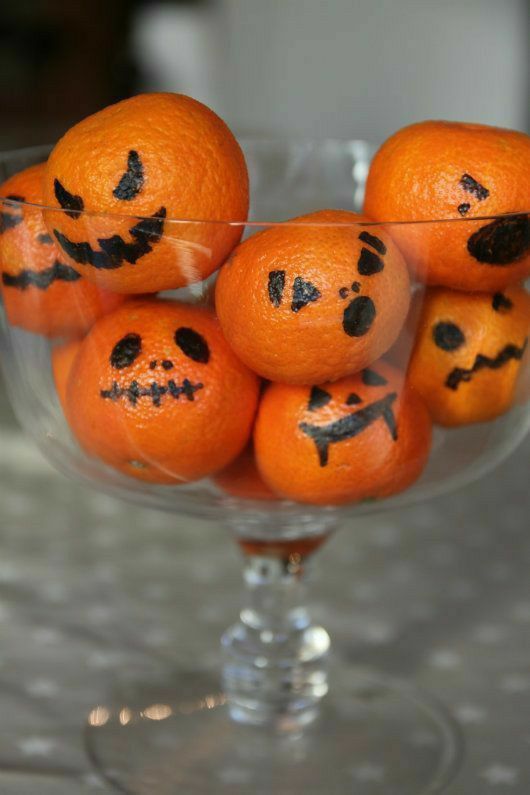 recettes Halloween enfants: mandarines effrayantes